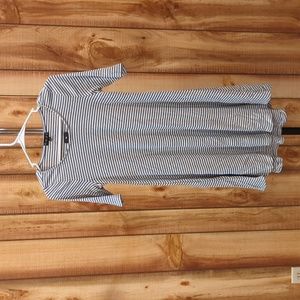Modcloth Blue White Striped Knit Shift Dress Short Sleeves